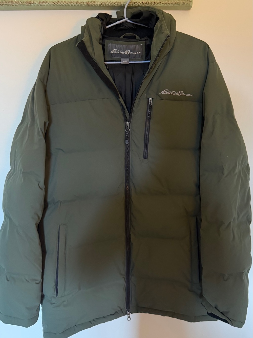 Eddie Bauer Olive Green Quilted Ski Snow Jacket